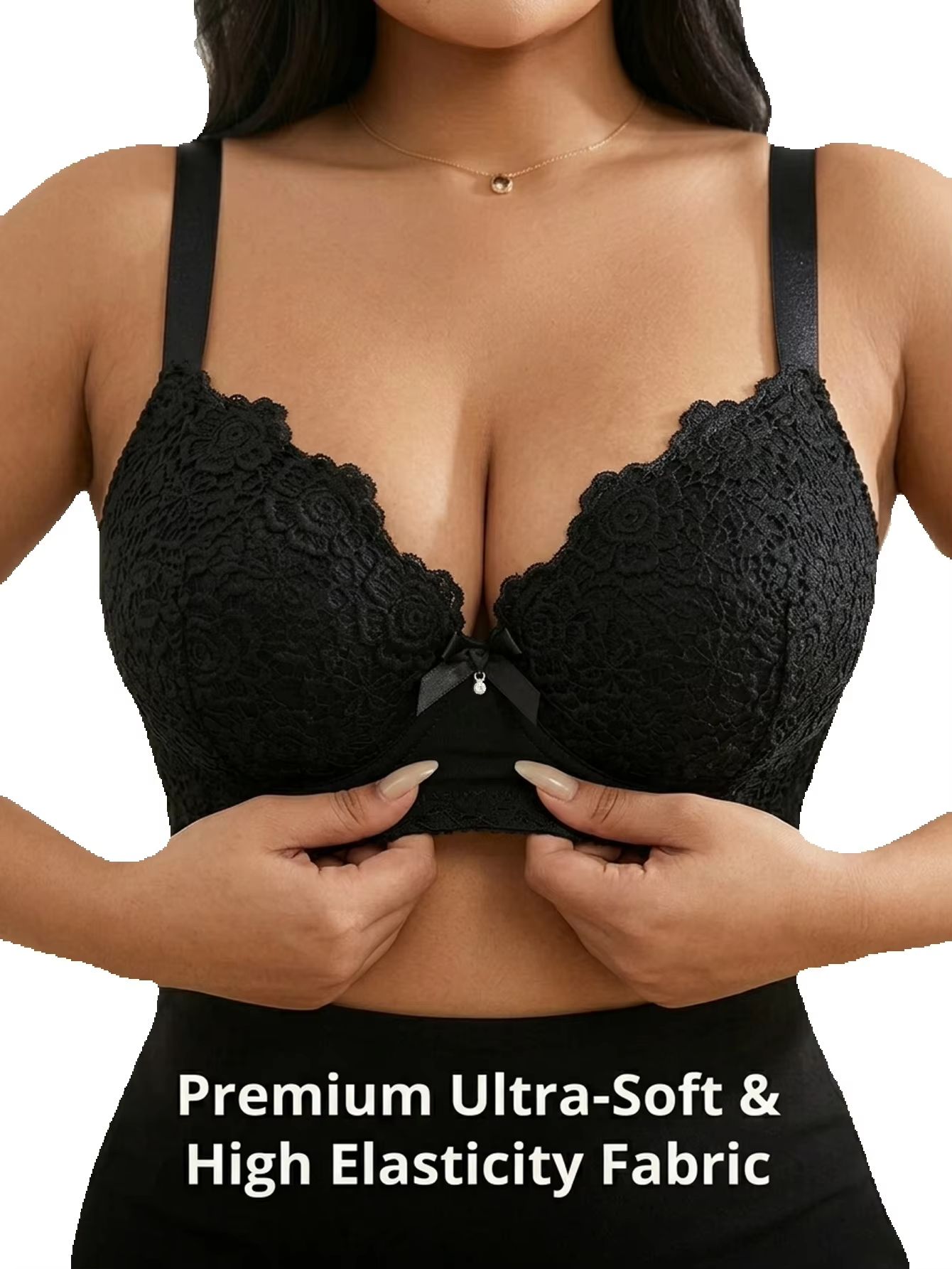 Underwire Bra Padded - Sujetador floral push-up de talla grande