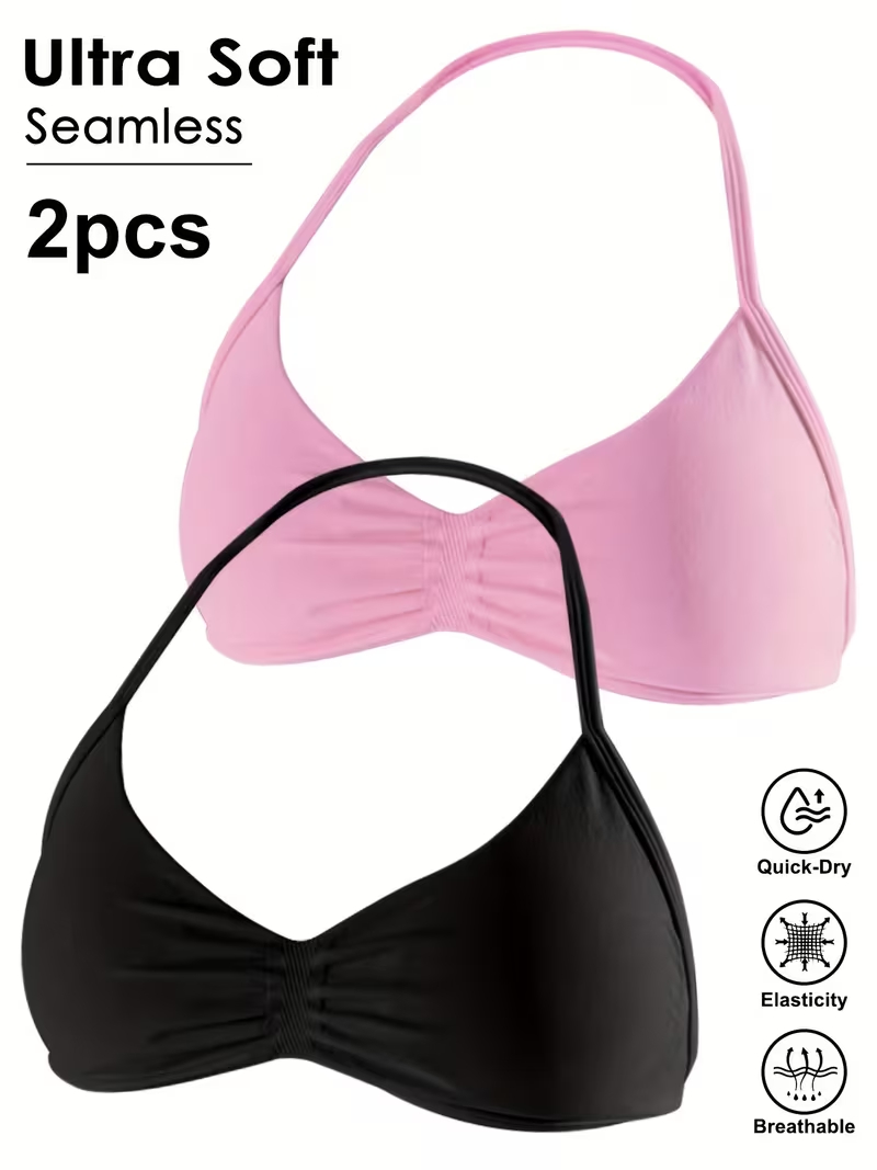 Sports Bra Racerback - 2 piezas Top corto sexy sin