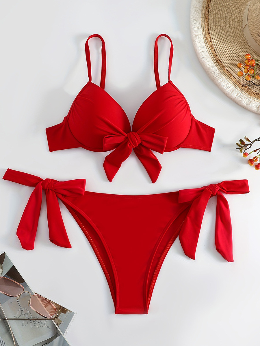 Underwire Bra Padded - Bikini Sexy anudado con aros para