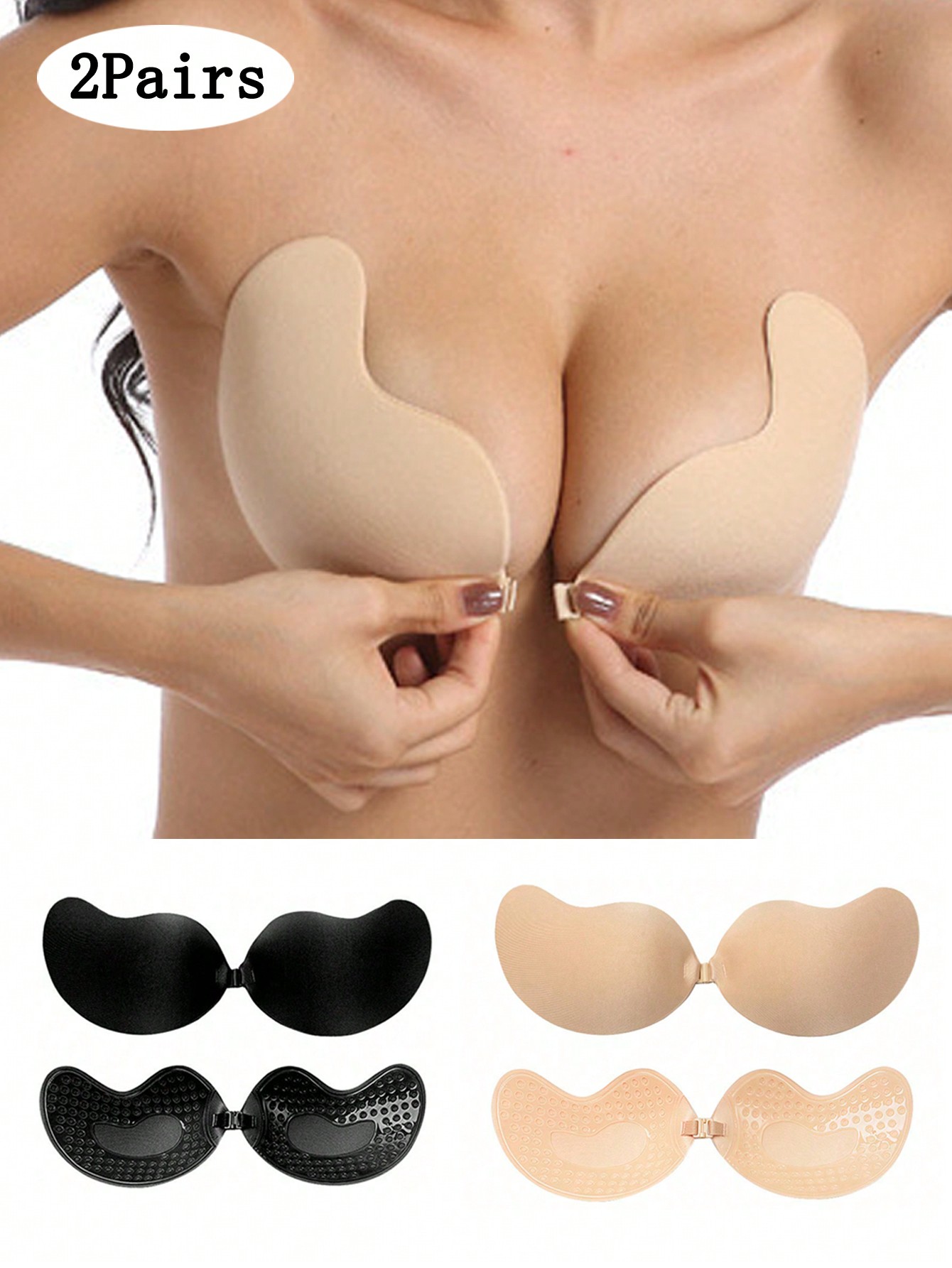 Strapless Bra Adhesive - Paquete de 2 Sujetadores Adhesivos Invisibles