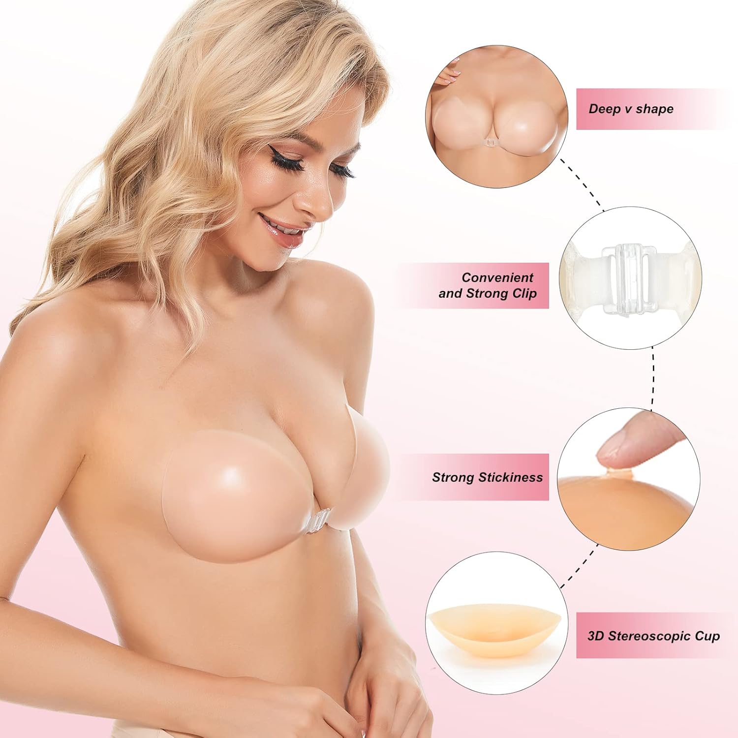 Sujetador Adhesivo Push-Up Inv - Strapless Bra Adhesive reseña y precio